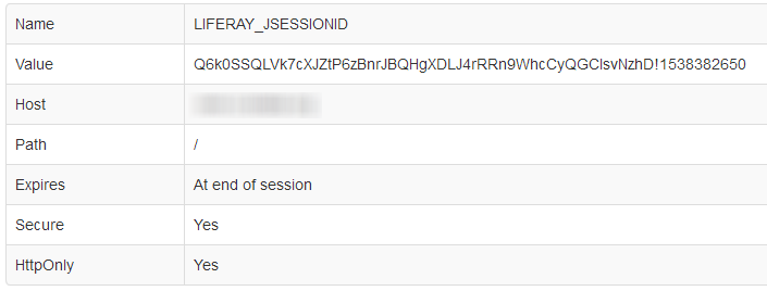 Secure Liferay session cookie